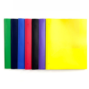 Porte-documents en plastique PP durable avec pochettes intérieures et emplacement pour cartes de visite, couleurs assorties, pour fournitures de bureau - Product Image 6