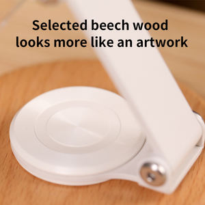 Support de téléphone Nuofan L72 moderne en acrylique blanc, étanche et antidérapant, en bois de hêtre, rotatif à 360°, angle réglable, en silicone - Product Image 6