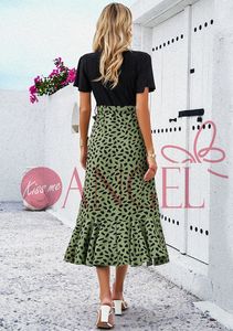 KISS ME ANGEL été tempérament à manches courtes col en V couleur <span class=keywords><strong>patchwork</strong></span> imprimé robe femme - Product Image 6