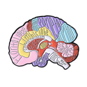 Broche médicale en métal gravée, cerveau, organes humains, cortex cérébral, badge, broche en émail médical pour médecin et infirmière - Product Image 2