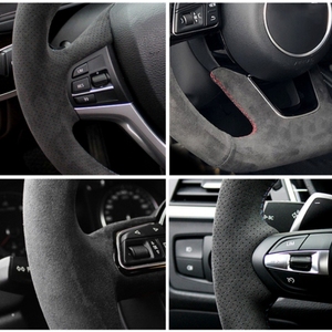 Cubierta de volante personalizada cubierta trenzada gamuza 100% apto para Volkswagen VW Golf 7 Mk7 Nieuwe Polo <span class=keywords><strong>Jetta</strong></span> Passat B8 envoltura de dirección - Product Image 2