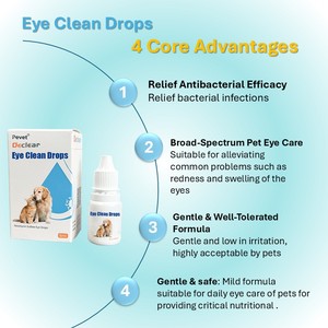 Pevet Safe Gouttes oculaires antibactériennes anti-démangeaisons multifonctions écologiques à base d'extraits naturels pour chiens et chats - Guérison de la cornée - Product Image 5