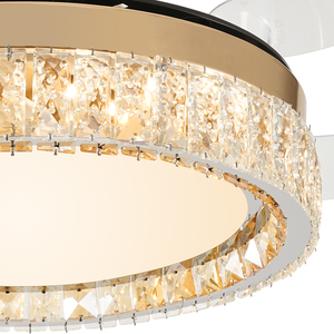 42 inch cơ thể pha lê LED Trần người hâm mộ ánh sáng với điều khiển từ xa đèn chùm đèn cho Nhà ăn phòng ngủ - Product Image 6