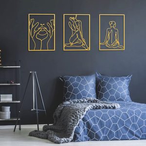 Decoración de pared con acentos modernos de Metal para el hogar, escultura 3D <span class=keywords><strong>minimalista</strong></span> abstracta para sala de estar, decoración de pared artística de lujo para el hogar - Product Image 6