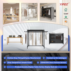 Accesorios de tienda minorista de marca de lujo Yiree, accesorios de tienda de <span class=keywords><strong>centro</strong></span> de hierro, soporte de exhibición de ropa para niños - Product Image 6