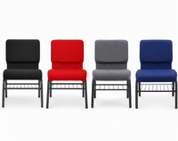 Chaise empilable et emboîtable en métal rembourrée pour théâtre, auditorium, conférence, hôtel, banquet, église – Vente en gros et en vrac pour usage commercial