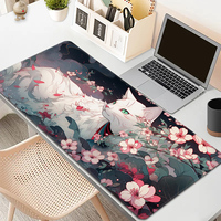 Grand tapis de souris à sublimation pour anime de jeu avec logo en caoutchouc écologique tapis de souris personnalisé blanc noir tapis de bureau blanc