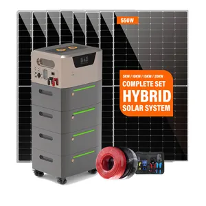 Hybride Off Grid Zonne-Energie Systeem 5000W Hybride Inverter 5kw 10kw 20kw Zonnepaneel Energiesysteem Kosten Voor Huis In Europa