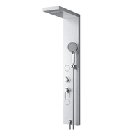 Ensemble de douche mural en acier inoxydable avec robinet cascade sanitaire pour salle de bain, double poignée, avec jets doux/jets puissants/massage pour usage hôtelier