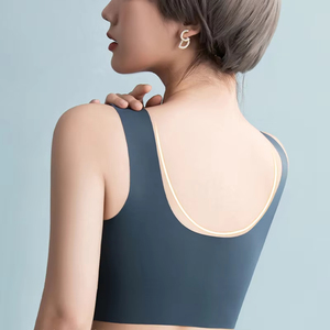 Sujetador de lencería sexy para mujer, talla grande, con soporte, cómodo, sin aros, de seda helada para yoga - Product Image 3