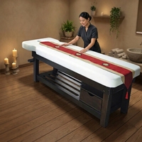 Lit de chiropratique professionnel réglable 605 pour massage facial et corporel, design moderne avec bois, cuir et matériau PU