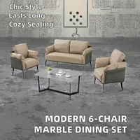 Ensemble de canapés de bureau modernes et minimalistes en cuir PU Mobilier de zone de réception de style luxe léger à trois places pour négociation d'affaires