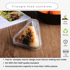 Contenitori per Alimenti in PET Trasparente Personalizzati, Scatole Triangolari per Onigiri - Product Image 3