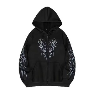 Felpa con Cappuccio e Zip per <span class=keywords><strong>Uomo</strong></span>, Traspirante, Casual e alla Moda, con Stampe Colorate in Stile Hip-hop da Strada, Abbigliamento Sportivo Maschile - Product Image 2