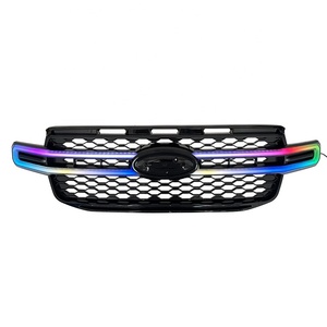 ฝาครอบกระจังหน้ากันชนสีดำเงาพร้อมไฟ LED สำหรับ <span class=keywords><strong>Ford</strong></span> <span class=keywords><strong>Ranger</strong></span> T9 Wildtrack อุปกรณ์เสริมกระจังหน้า<span class=keywords><strong>2022</strong></span> - Product Image 1