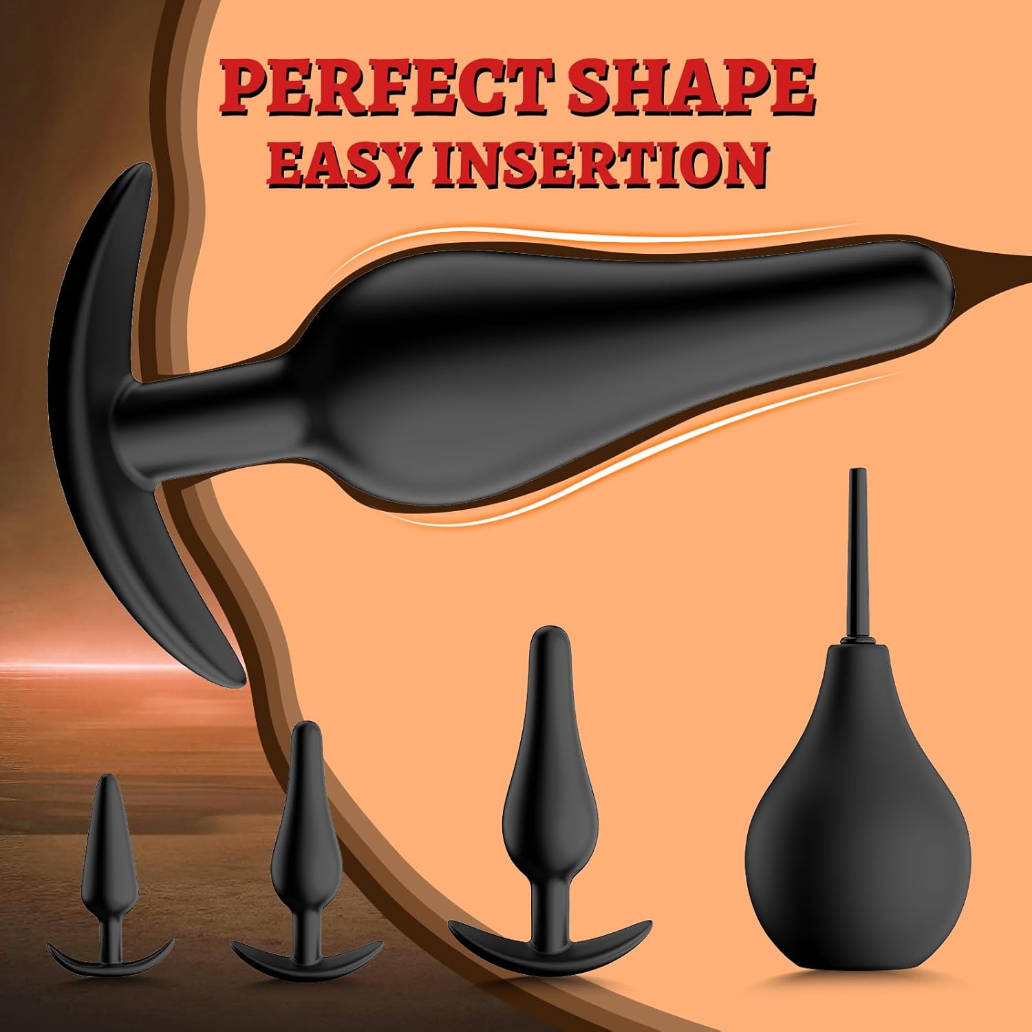 Anal Vibrator Lesbian Sex Toys – 5-Piece Silicone Training Kit for Enema  and Prostate Massage, Ideal Lesbian Sex Tools
