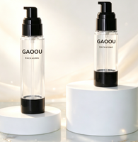 En stock – Flacon pulvérisateur noir transparent sans air de 15 ml, 30 ml, 50 ml avec tête de pompe pour emballage de crème contour des yeux et crème visage
