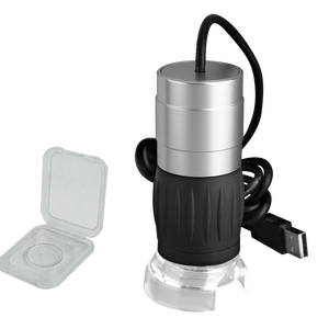 Microscopio de Mano MDA1300R 1.3MP 8 LED con Zoom 40X-600X, Volante Grande, Riel de Doble Helicidad, Retícula de Enfoque y Software - Product Image 1