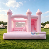 Château gonflable commercial Rose Princesse pour filles avec toboggan et tours dorées pour divertissement extérieur