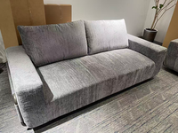 Canapé modulaire convertible en tissu durable, compressé et scellé sous vide, avec cadre en métal noir, dossier ergonomique, 3 places, pour la famille, le bureau ou le parc