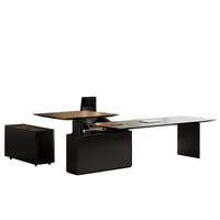 Bureau de direction électrique relevable en bois de grande taille, bureau de direction moderne et simple, combinaison chaise de bureau, livraison porte-à-porte
