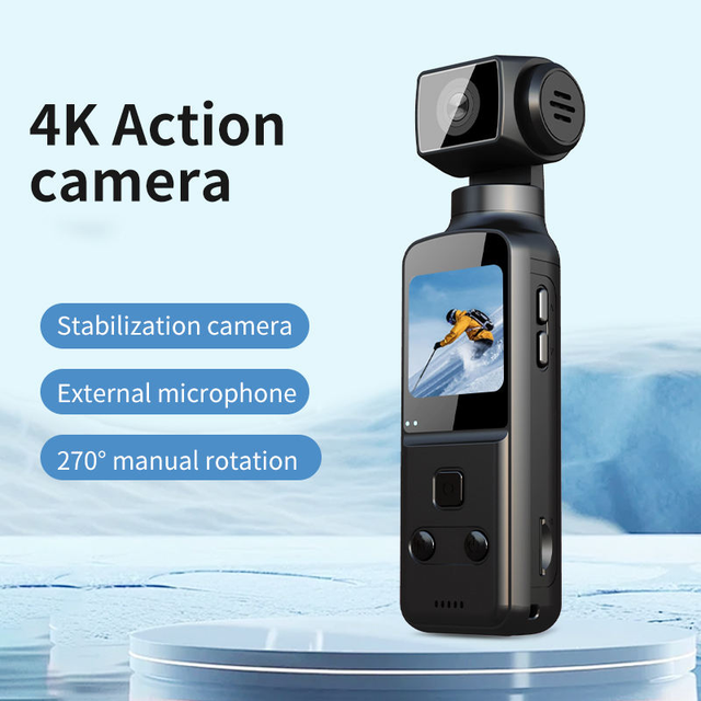 4K WiFi Sport Camera Wearable Mini Handheld K1 EIS Outdoor Cycling Camera DV Lightweight Pocket Motion Cameras 270° Rotate
