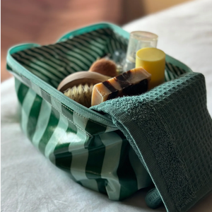 New Green Large Capacity <b>Travel</b> Storage <b>Wash</b> Makeup <b>Bag</b> Portable Canvas Makeup <b>Bag</b> Portable Handle Makeup <b>Bag</b> - Product Image 5