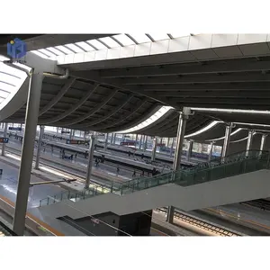 Prefabricated Long Span Steel Structure Train Station Roof Shed Building High Speed Railway Station Canopy