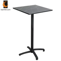 Table de barre haute pliante de Cocktail carré noir Table haute de barre de hauteur de barre d'événements de restaurant Table de barre pliable