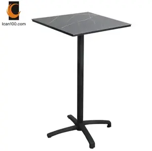 Black Square Cocktail Folding High Bar Table High Top Table Bar Height Restaurant Events Foldable Bar Table