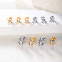 Collection de bijoux Halloween Piercing en titane Fil interne Helix Boucle d'oreille Anneau de nez CZ Pave Spider Labret Piercing Bijoux