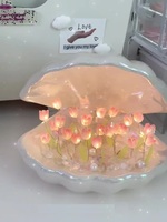 Lampe de nuit créative en forme de tulipe 3D à LED, en plastique, pour chambre d'enfant, chevet, décoration DIY, cadeau