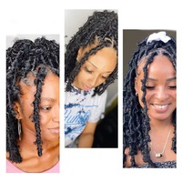 Vente en gros Papillon Locs Cheveux au crochet Fausses mèches Tresses au crochet Extensions Cheveux synthétiques mèches souples Tresse bouclée