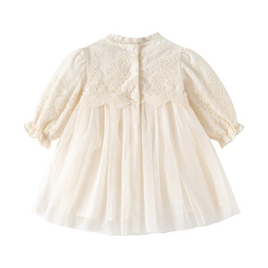 Abito da Principessa <span class=keywords><strong>per</strong></span> Bambina Primavera-Autunno 2026, Maniche Lunghe Ricamate, in Tulle, <span class=keywords><strong>per</strong></span> Cento Giorni e Primo Compleanno - Product Image 2