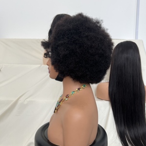 Perruque Bob V-Part en <span class=keywords><strong>cheveux</strong></span> humains brésiliens Remy, 4x4 HD transparente, <span class=keywords><strong>coupe</strong></span> afro-kinky <span class=keywords><strong>courte</strong></span> bouclée, densité 250%, pour femmes noires - Product Image 5