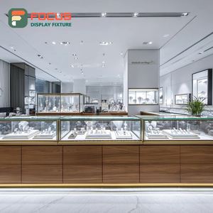 Minimalist Jewelry Retail Showcase System Metal <b>Frame</b> Mall Counter Showcase Cabinet - Product Image 3