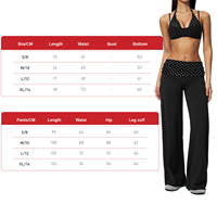 Ensemble de fitness pour femme, doux et à séchage rapide, comprenant un soutien-gorge de sport dos nu effet deux pièces avec coussinets amovibles et un pantalon de yoga à taille repliée et jambes larges