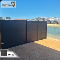 Cadre de Clôture en Aluminium et Poteau de Portillon Résistant aux UV pour Jardin, Clôture Intimité en Bois Composite