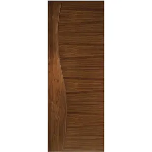 PU envernizado walnut folheado de madeira de abeto douglas flush porta para porta do banheiro