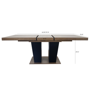 <span class=keywords><strong>Table</strong></span> <span class=keywords><strong>de</strong></span> salle à manger extensible pour 4 à 10 personnes, <span class=keywords><strong>table</strong></span> <span class=keywords><strong>de</strong></span> cuisine transformable en bois avec base à double piétement robuste noire - Product Image 2