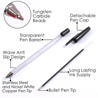 Stylos-Bille en Plastique Multifonctionnels de Haute Qualité FOSKA, 3 Couleurs, Style Simple, Promotionnels pour École et Bureau, avec Capuchon