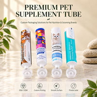 Emballage personnalisé en tube d'aluminium pour pâte nutritionnelle, avec bouchon à vis et tuyau en plastique pour compléments alimentaires pour animaux de compagnie (chats et chiens)
