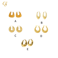 Pendientes de Aro Gruesos Vintage con Bola, Chapados en Oro de 14K, de Acero Inoxidable Antideslustre, Joyería para Fiesta de Mujer