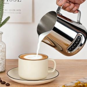 Kendi susu Barista, peralatan 12/20/34 oz teko susu kustom baja tahan karat dengan Strip suhu - Product Image 3