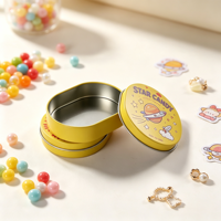 Mini boîte ovale en métal pour bonbons, conteneur en métal vide de qualité alimentaire, petite boîte de rangement personnalisée pour bonbons, chocolat, cadeaux