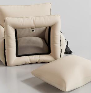 Sac de transport pour animaux de compagnie en cuir PU de luxe, portable, imperméable, lit de voiture pour <span class=keywords><strong>chien</strong></span>, siège surélevé de sécurité pour chiens et chats, lit de voiture pour animaux de compagnie, siège de voiture - Product Image 5