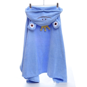 80*80cm Serviette <span class=keywords><strong>de</strong></span> <span class=keywords><strong>bain</strong></span> à capuche pour bébé Visage d'animal mignon Motif <span class=keywords><strong>de</strong></span> dessin animé Polaire corail Poncho <span class=keywords><strong>Cape</strong></span> pour garçons et filles Techniques tissées - Product Image 1