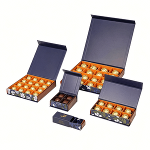 Custom Luxury Dessert <b>Magnetic</b> Chocolate Truffle Packaging Rigid Gift Box for Food Candy Cookie with Divider - Product Image 1