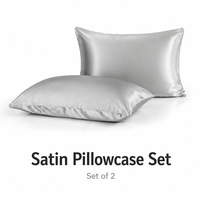 Housse de coussin en satin soyeux avec fermeture enveloppe, sans fermeture éclair, pour hôtel, mariage, vente en gros