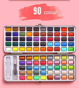 Gran oferta, pintura pintada a mano, juego de pintura de acuarela de 90 colores con pincel para arte de acuarela - Product Image 6